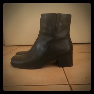 Black leather boots